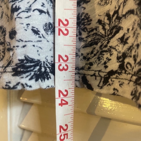 Sundance Navy and White Floral Print Peasant Blouse - Picture 4 of 5